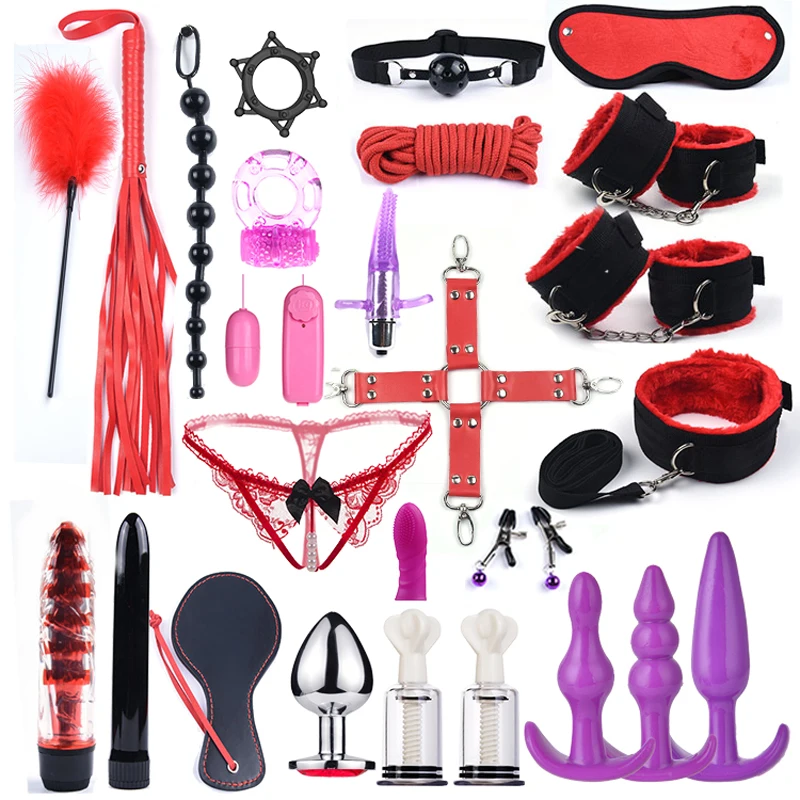 G Spot Dildo Vibrator Anal Plug Bondage Set Sex Toys For Women Whip Handcuffs For Sex Bdsm Exotic Adult Games - Image 2