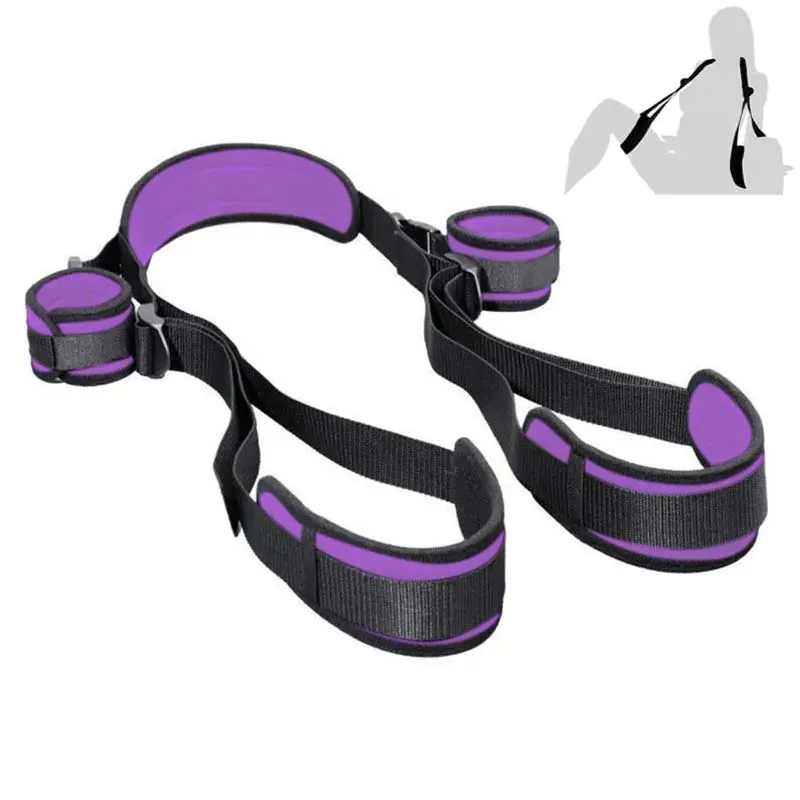 BDSM Sex Bondage Set Adult Bedroom Sex Swing Bondage Restraint Adjustable Rope With Handcuffs Neck And Legs Retraints Straps For